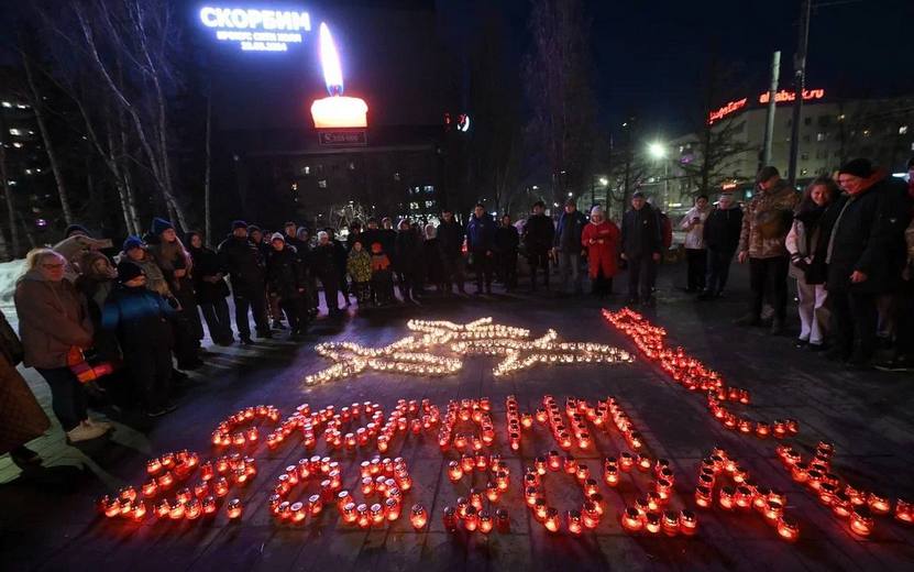 В Ижевске зажгли свечи и «запустили» журавлей в память жертв теракта в «Крокус Сити холле»