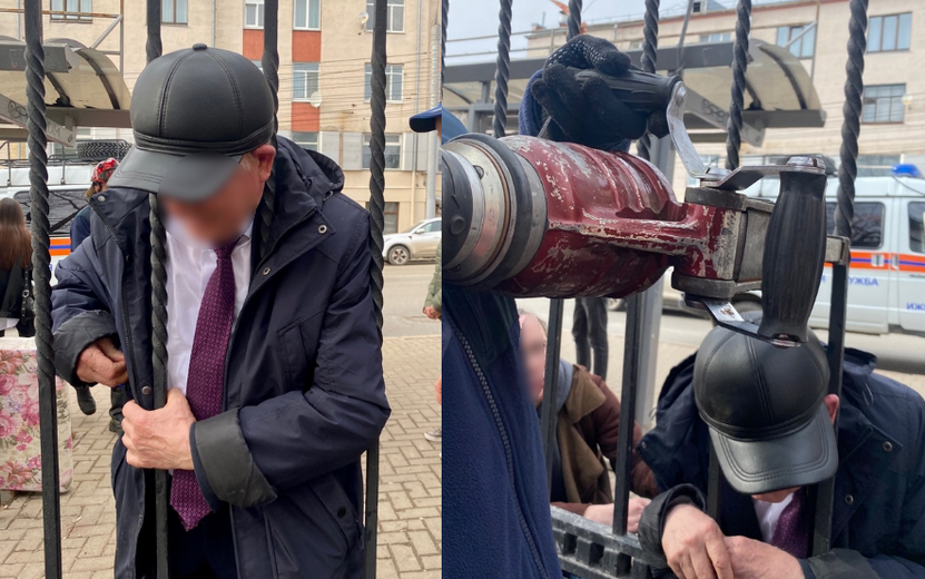Пенсионер застрял головой в ограде собора в Ижевске